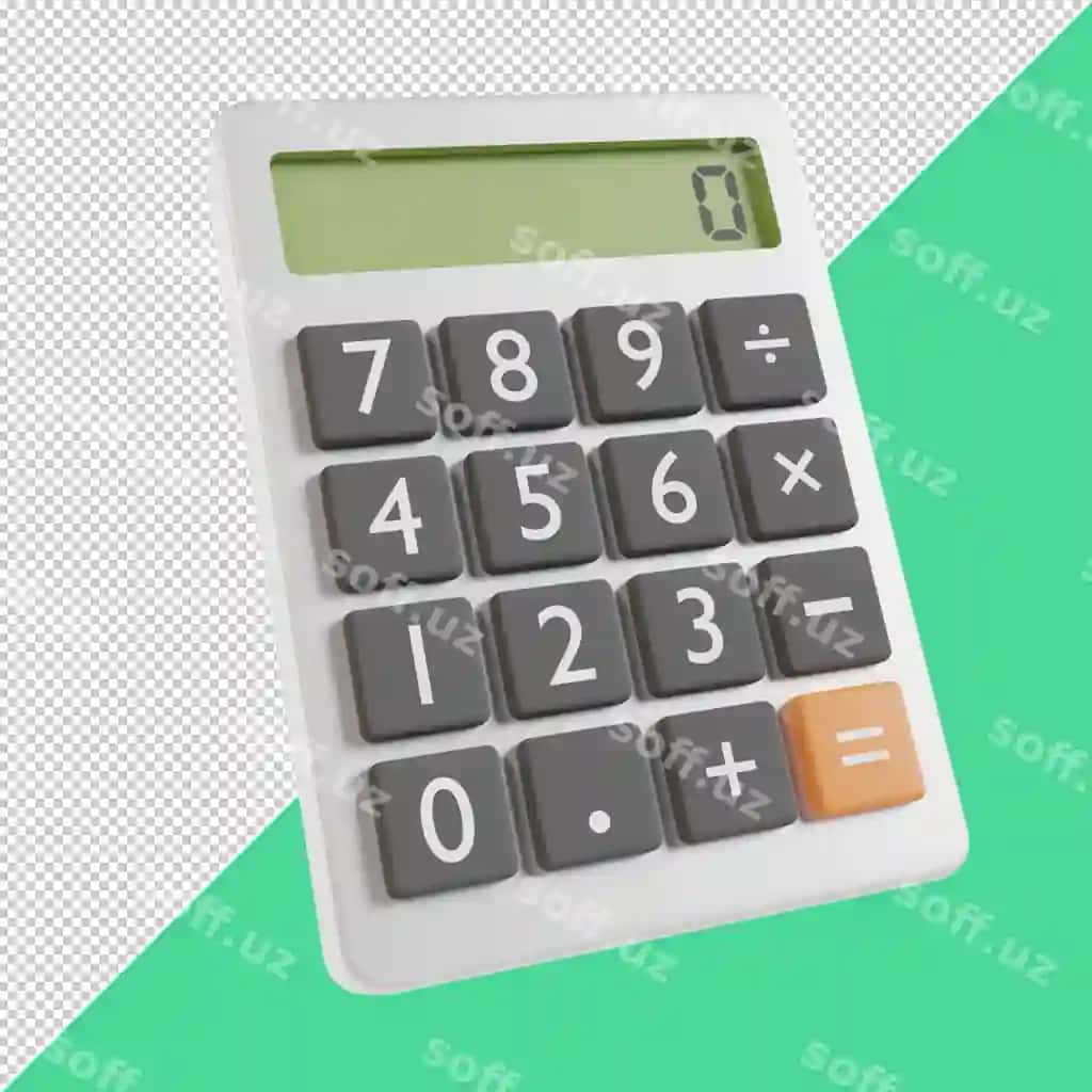 Psd kalkulyator 3d render illustratsiyasi | Psd calculator 3d render illustration
