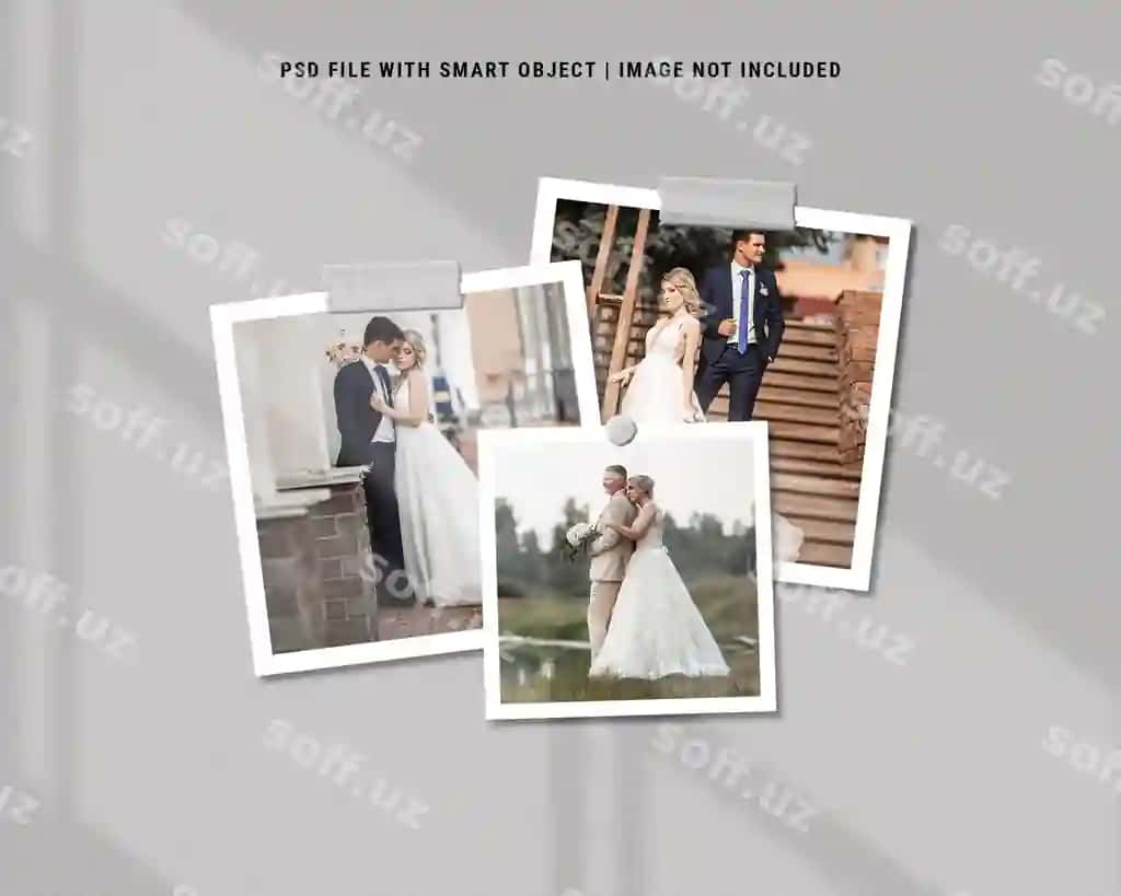 Turmali foto freym komplekti moodboard mockup premium psd | Wedding photo frame set moodboard mockup premium psd