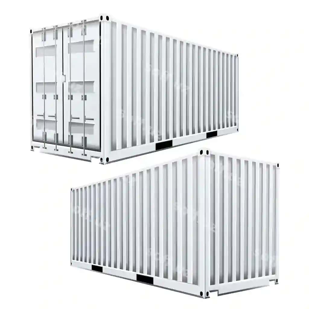Oq yuk konteyner 3d | White cargo container 3d