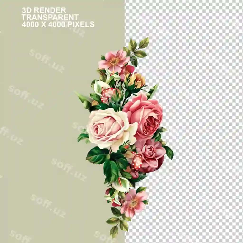 Guldasta grafigi vintage gulli botanika bepul pushti qizil rangga bo'yalgan | Flower bouquet graphy vintage floral botanical pull free pink red