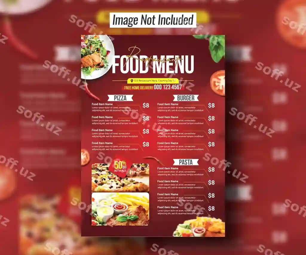 Oziq-ovqat menyusi plakat dizayni | Food menu poster design