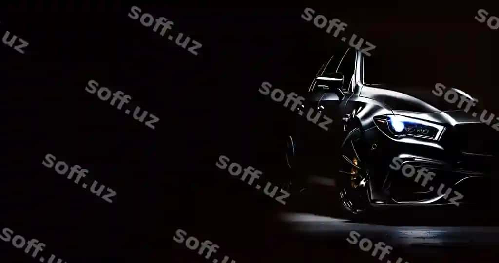 Qora luks sport mashina qora orqa fonda baner illustratsiya AI generativ | Black luxury sport car black background banner illustration ai generative