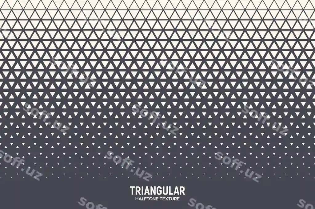 Uchburchaklar yarim rangli naqsh mavhum geometrik fon | Triangles halftone pattern abstract geometric background