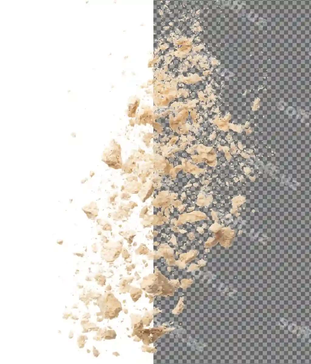 Sovrin pulvar portlashi uchuvchi bej qahor sovrin pulvar dalg'asi | Seasoning powder explosion flying beige brown seasoning powder wave