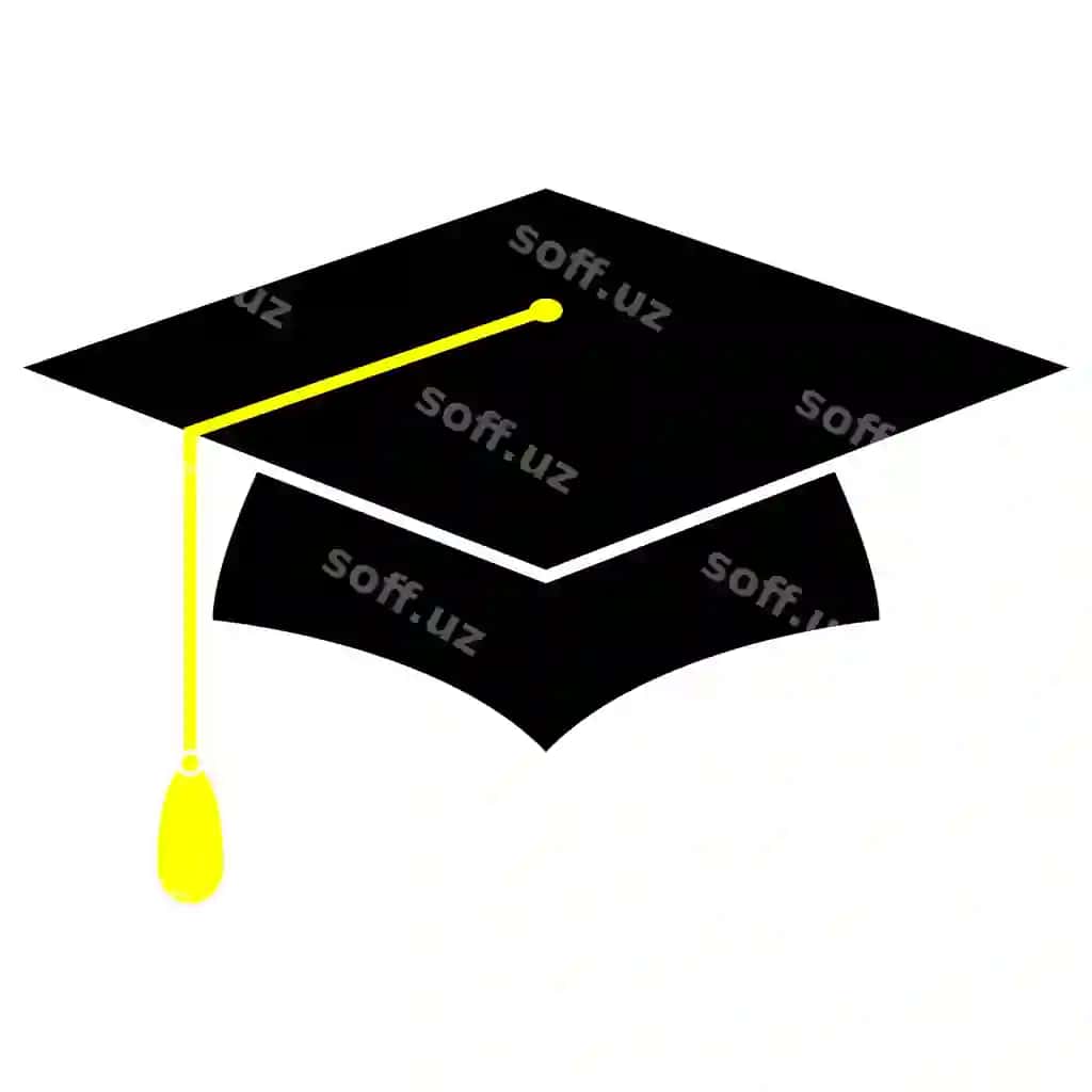 Bitiruv shlyapasi oddiy ikonka tekis vektor illustratsiyasi | Mortarboard graduation hat simple icon flat vector illustration