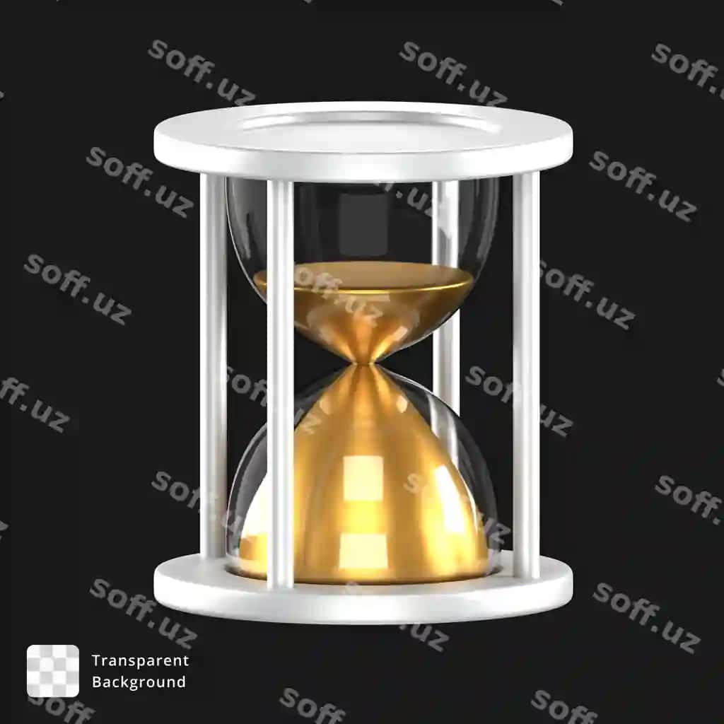 Uch oʻlchovli ikonka oq soat qutisi | 3d icon white hourglass
