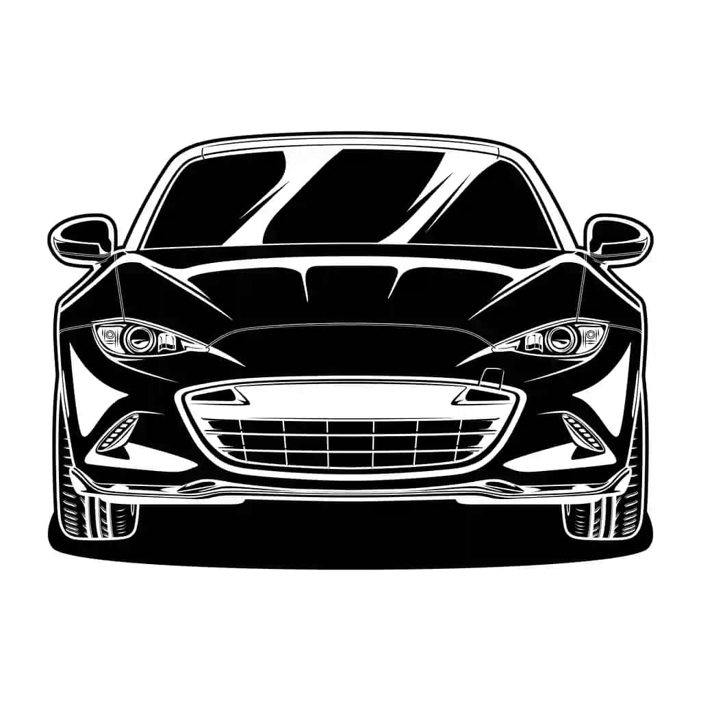 Qora oq ko'rinishdagi avtomobil vektor illyustratsiyasi kontseptual dizayni | Black white view car vector illustration conceptual design