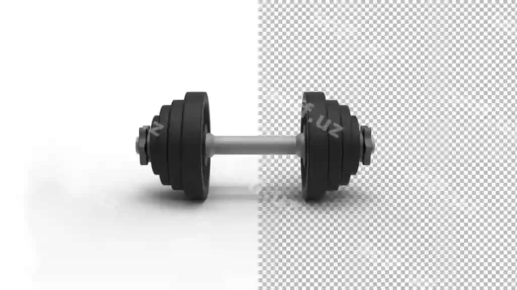 Dumbell front ko'rinish soya bilan 3D render | Dumbbell front view with shadow 3d render