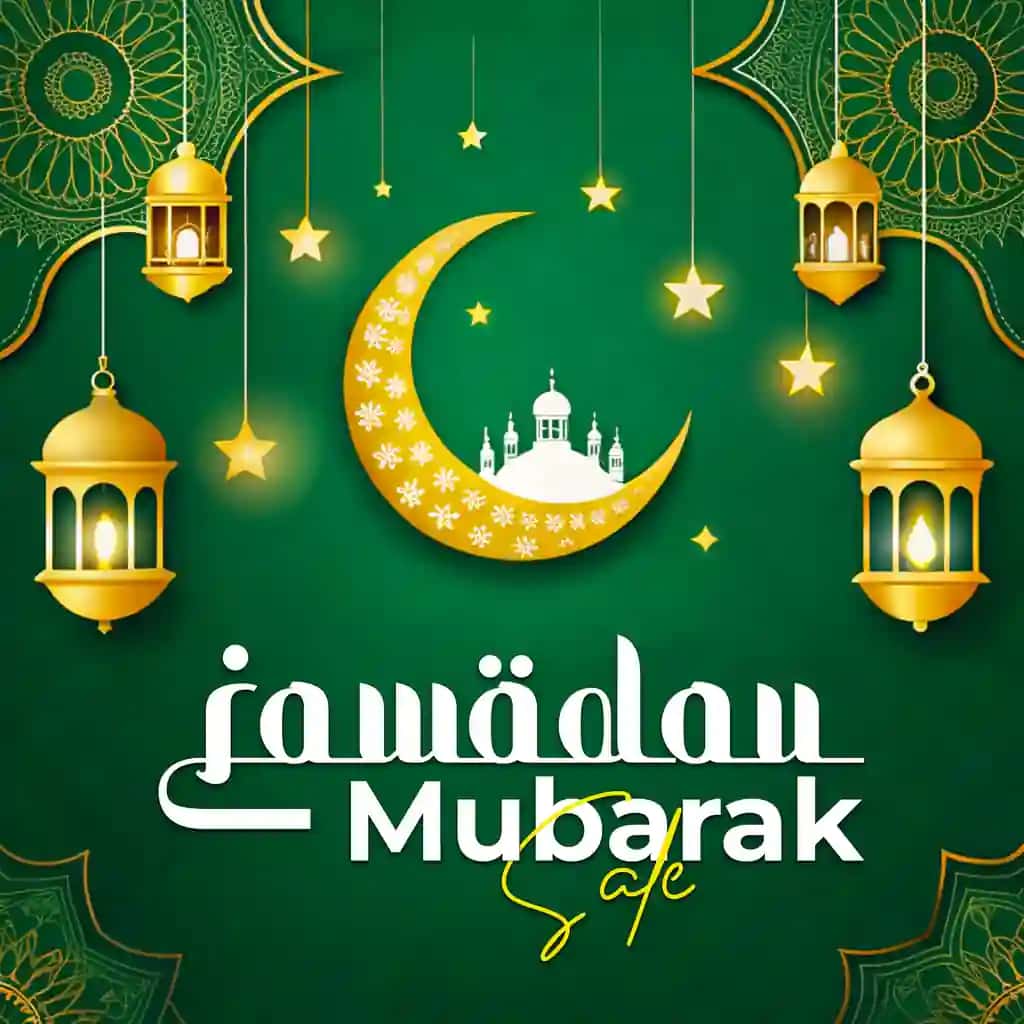 Islom bayrami ramazon muborak ijtimoiy media post shablon dizayni | Islamic festival ramadan mubarak social media post template design