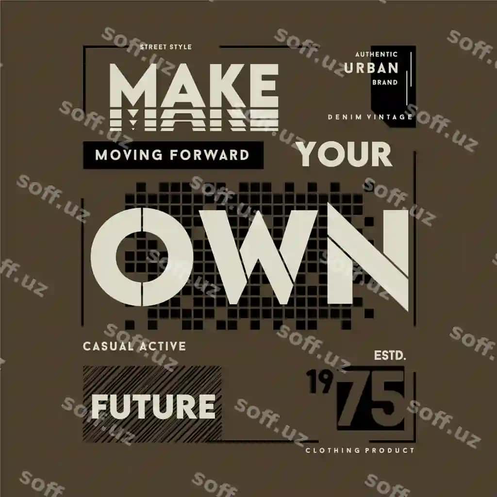 O'z kelajakingizni yarating matn ramkasi vektor grafika tipografiya futbolka | Make your own future text frame vector graphic typography t shirt