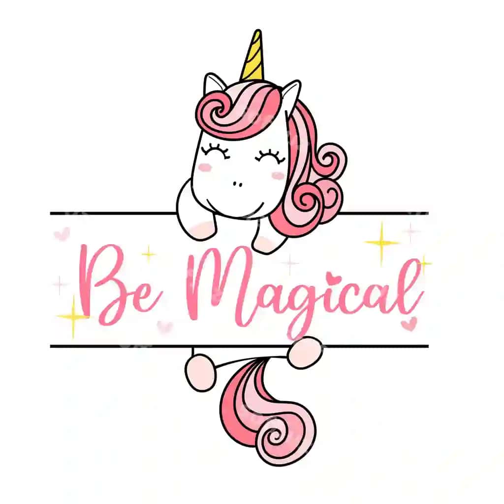 Chiroyli pushti yelkan nomli ramka monogramma shabloni | Cute pink unicorn hang name frame monogram template