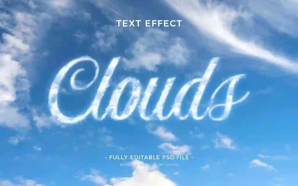 Bulutlar matn effekti | Clouds text effect