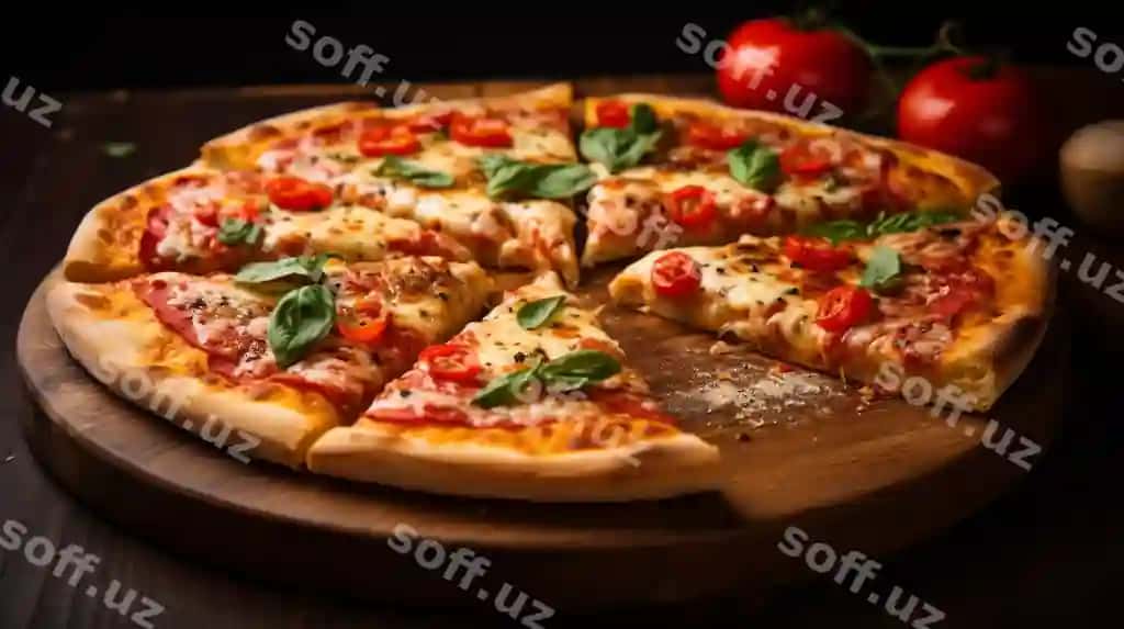 Ajoyib italyan klassik pizza bo'lagi | Scrumptious italian classic pizza slice