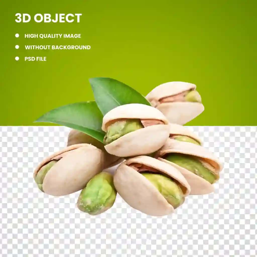 Yashil barglari bilan yong'oq qobig'i bilan pista yong'oqlari | Pistachio nuts with nutshell with green leaves