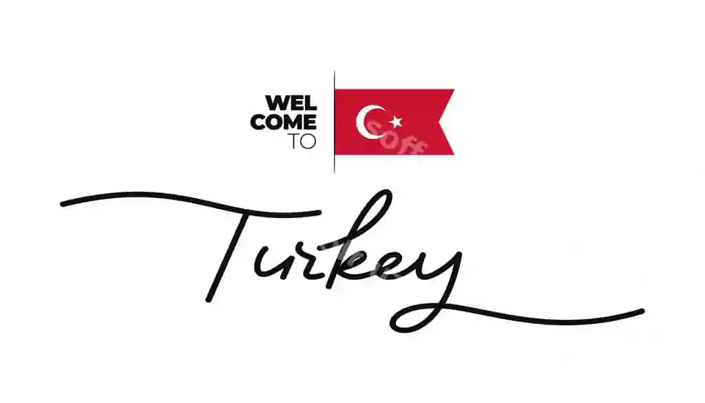 Xush kelibsiz turkiya zamonaviy kalligrafik skript matni qo'lda yozilgan | Welcome turkey modern calligraphic script text handwritten with