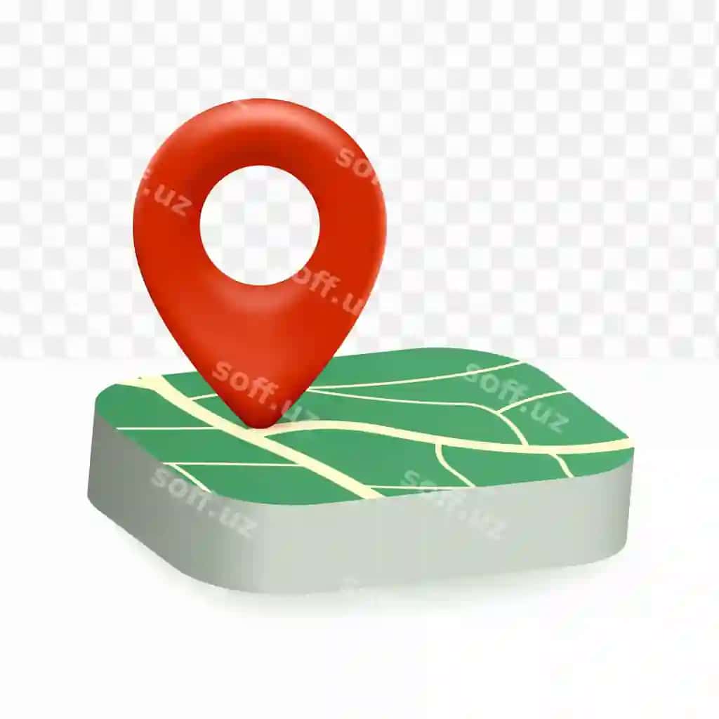 Xarita punkti joylashuvi 3D oq shaffof orqa fonda | Pin map icon location 3d white transparent background