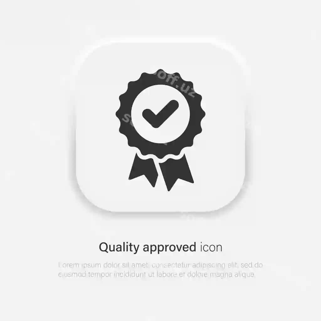 Sifat tasdiqlangan badj medal ikon sifat kafolat sertifikat | Quality approved badge medal icon quality guarantee certificate