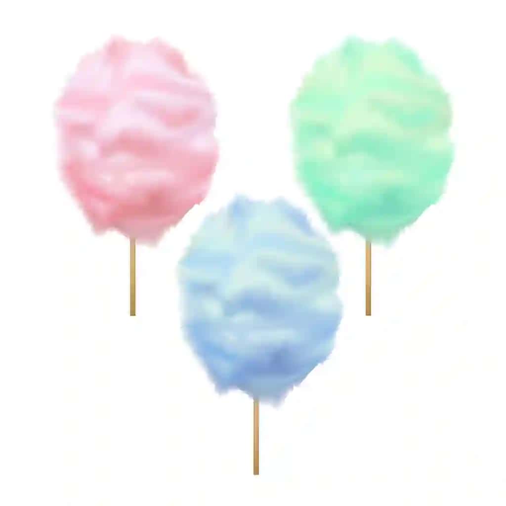 Haqiqiy batafsil 3D rangli paxta konfetlari to'plami vektori | Realistic detailed 3d color cotton candy set vector