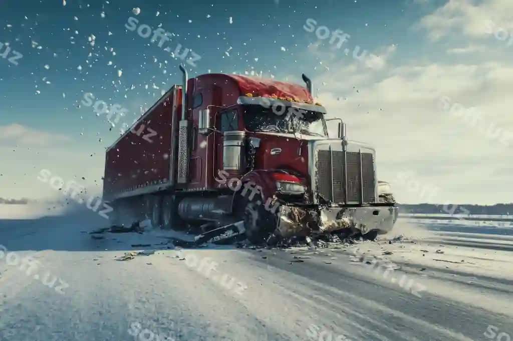 O'limli to'qnashuv avtomagistralda qor sababli qorqovli yo'llar tufayli yuzaga kelgan yuk avtomobili hodisasi. | Fatal collision freeway due slippery roads caused by snow truck accident