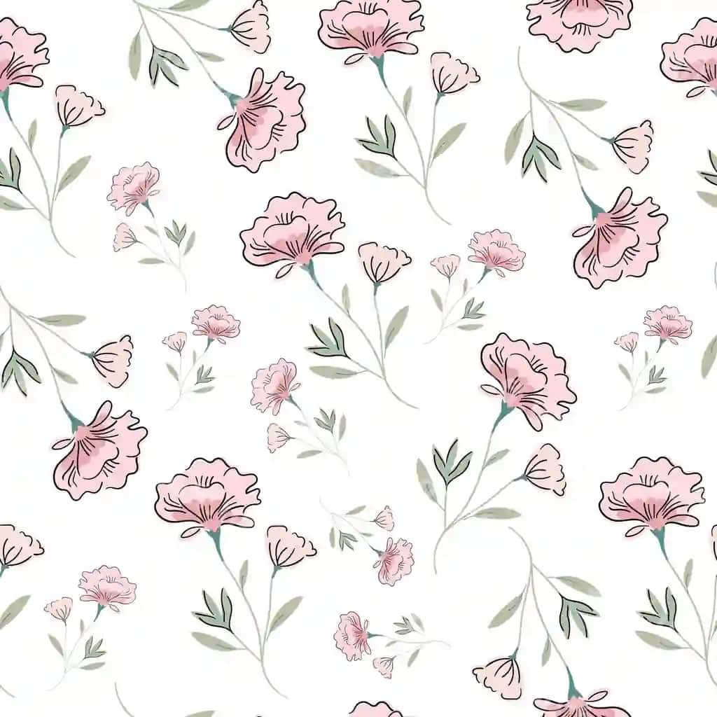 Pushti gul uzilmas naqsh | Pink flower seamless pattern