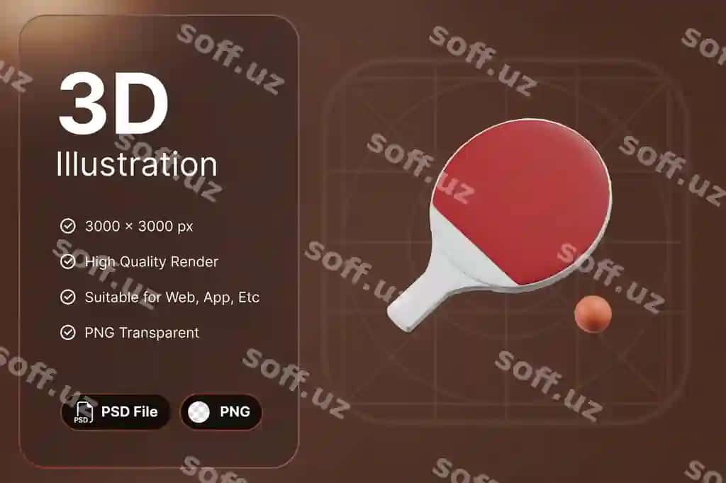 3d render pingpong basic markaziy ko'rinish sport kontseptsiyasi zamonaviy ikonka | 3d render pingpong basic center view sports concept modern icon