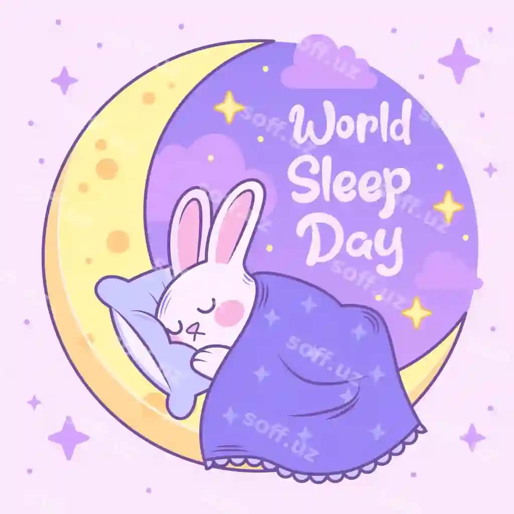Qo'lchizilgan illustratsiya Dunyo uyqu kuni | Hand drawn illustration world sleep day