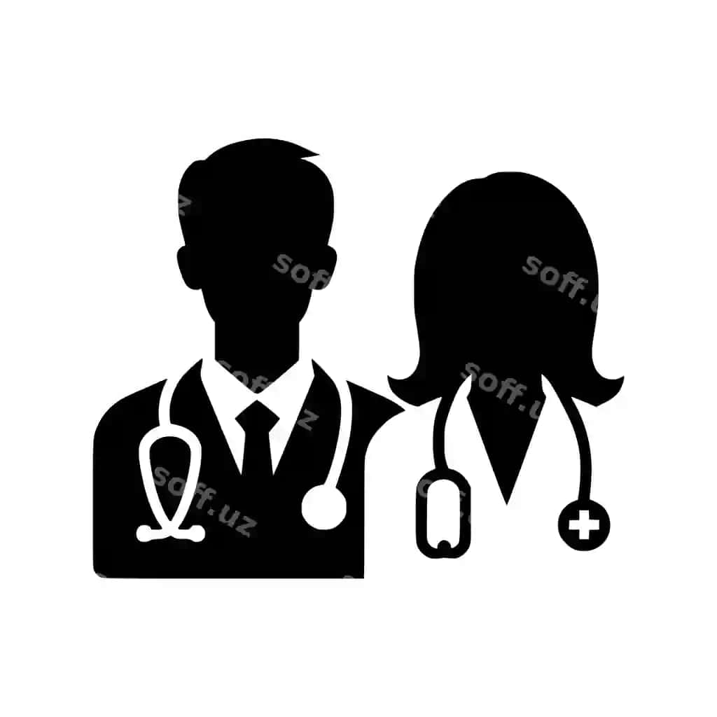Shifokollar silueti vektor | Doctors silhouette vector