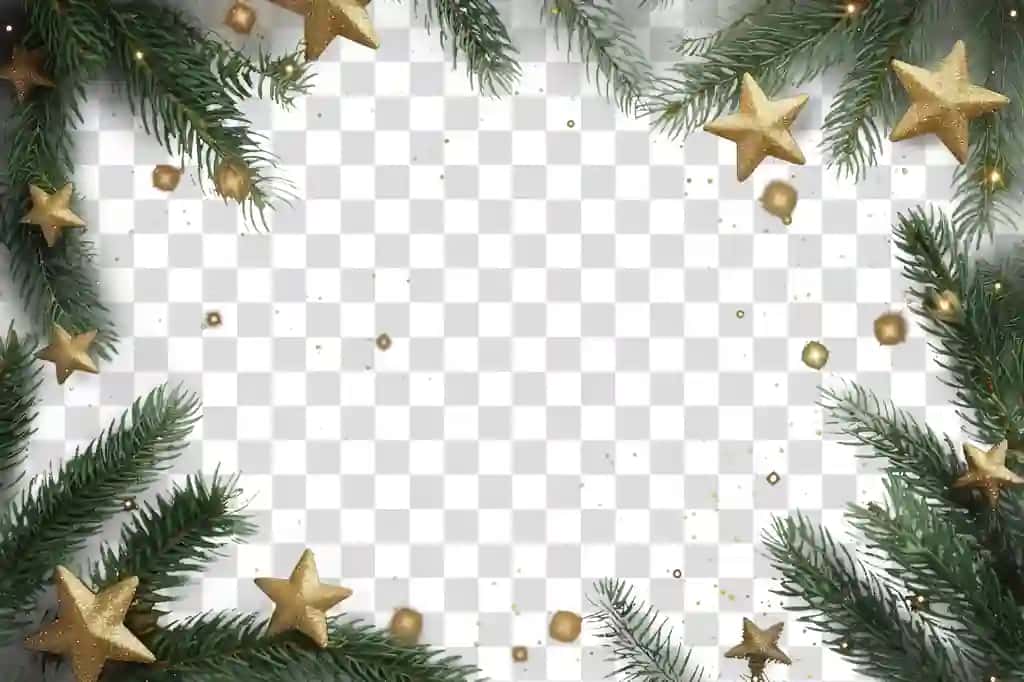 Png yashil fon Rojdestvo shoxlari oltin | Png green background christmas branches golden