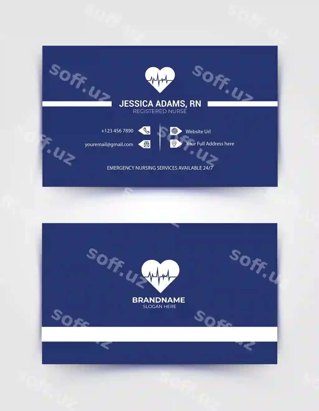 Hamshira shifokorining tashrif qog'ozi dizayni hamshiraning tashrif qog'ozi tibbiyot shifokori | Nurse doctor business card design nurse business card medical doctor