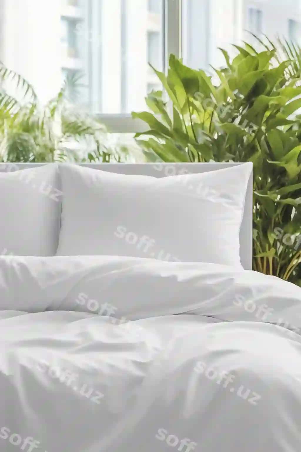 Yotoq matritsasi uchun ichki dekoratsiya namunasi | Bed linen interior mockup