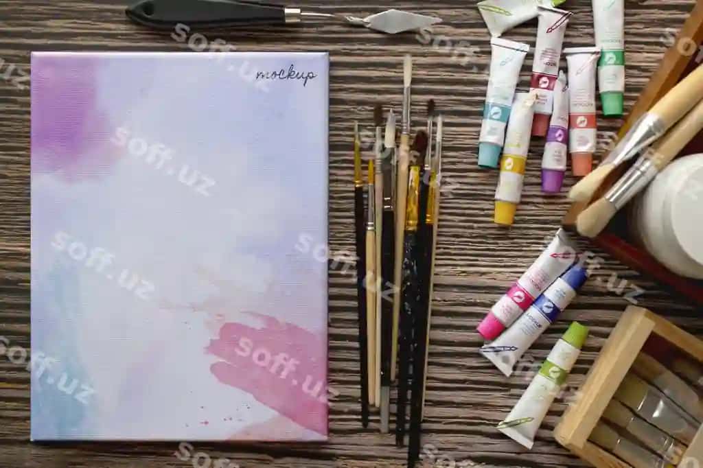 Boya tube mockup | Oil painting tubes mock up