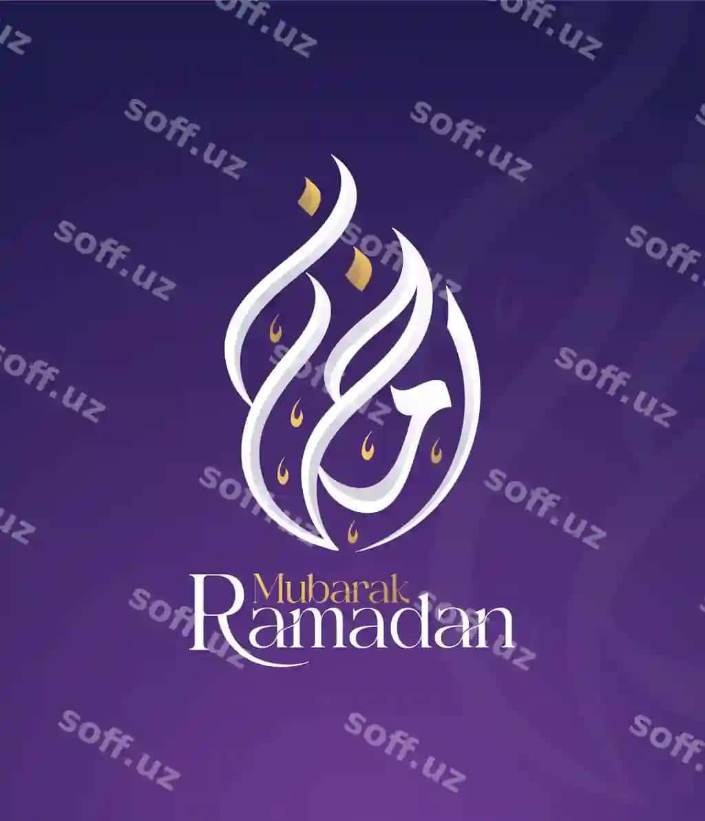 Ramadan muborak tipografiya kalligrafiya arabcha vektor islamiy orqa fon | Ramadan mubarak typography calligraphy arabic vector islamic background
