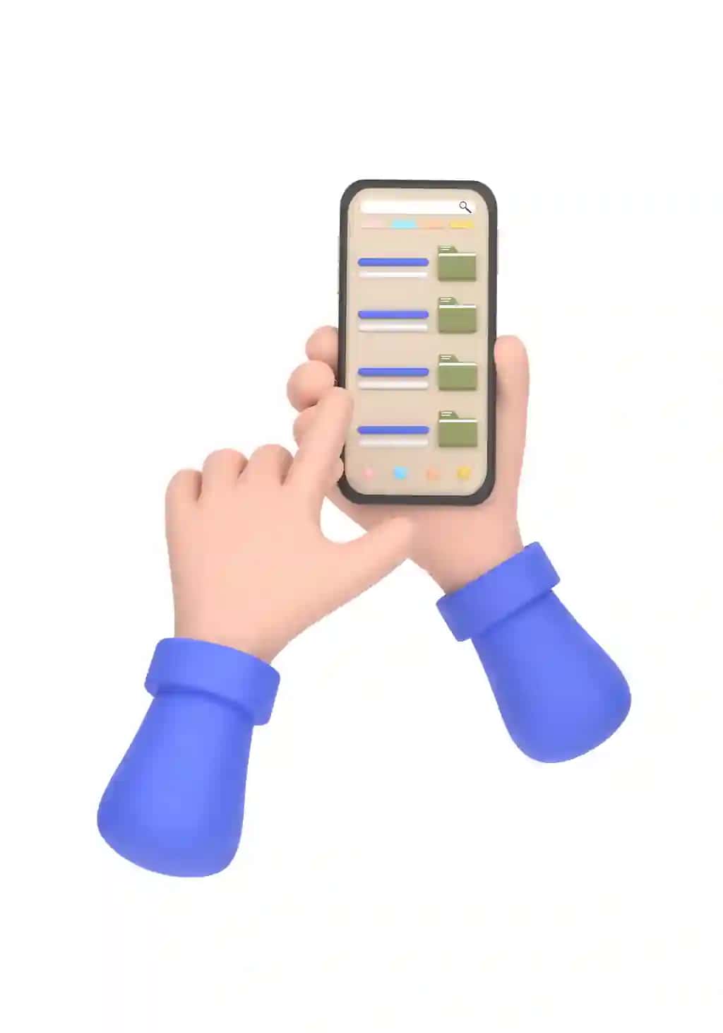 Faylni yuklab olish tugmasi smartfon ekranining qo'li smartfon barmoqlarini teginish tugmachasini ushlab turadi | File download button smartphone screen hand holds smartphone finger touches button