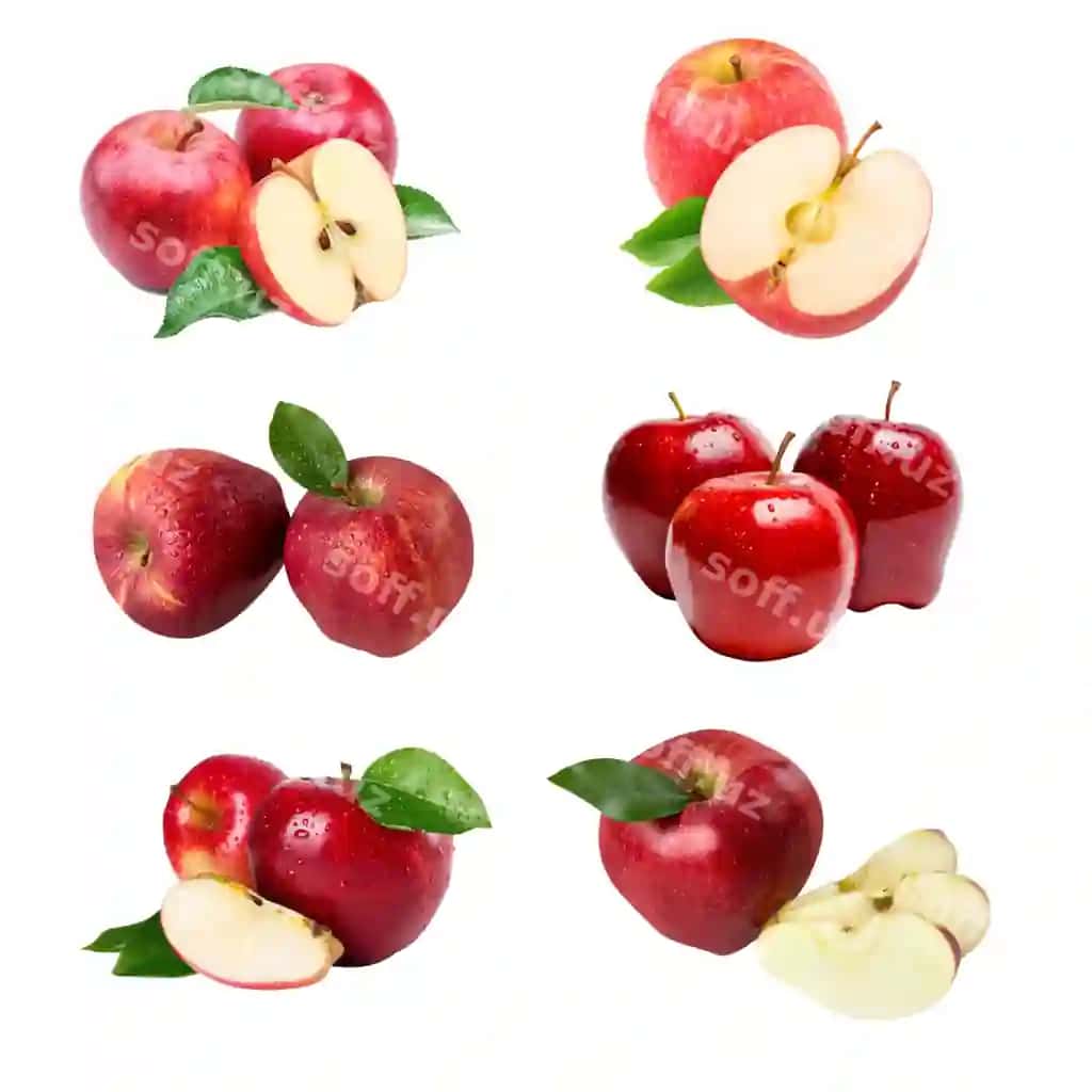 Olmalar qizil, mayin, suwli, alpha qatlam orqa fon | Apples red mellow juicy alpha layer background