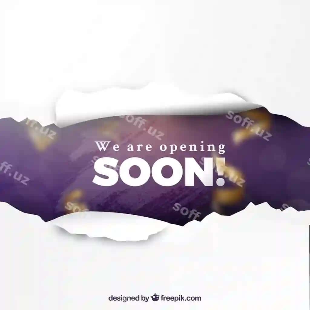Tez ochilish orqa fon qog'oz belgi bilan | Opening soon background with paper sign