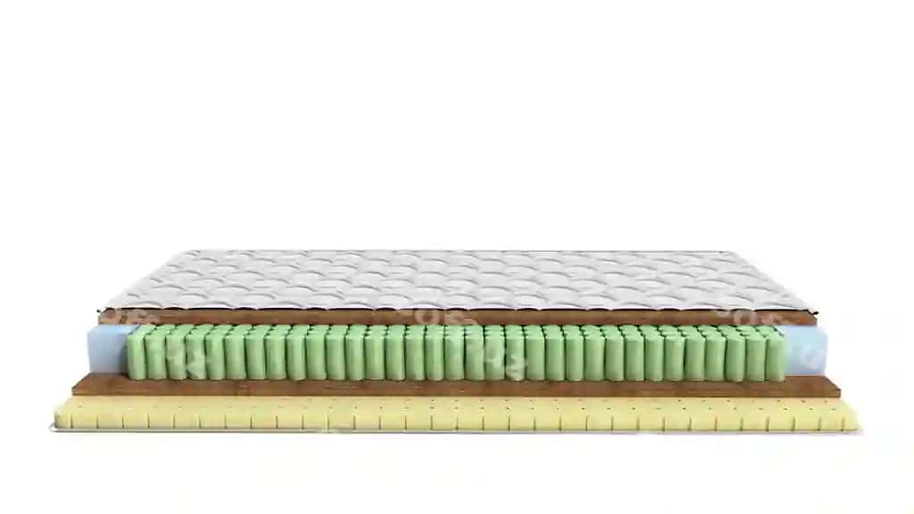 Matras kesilgan 3d render oq orqa fonda soya yo'q | Mattress cut 3d render white background no shadow