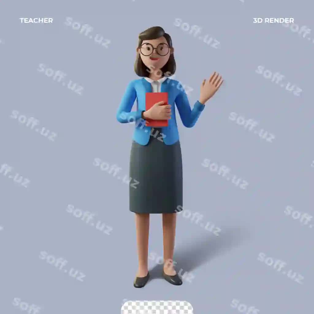 3D o'qituvchi qahramoni o'qituvchilar kuni bilan yakkalanib qolgan | 3d teacher character happy teachers day isolated