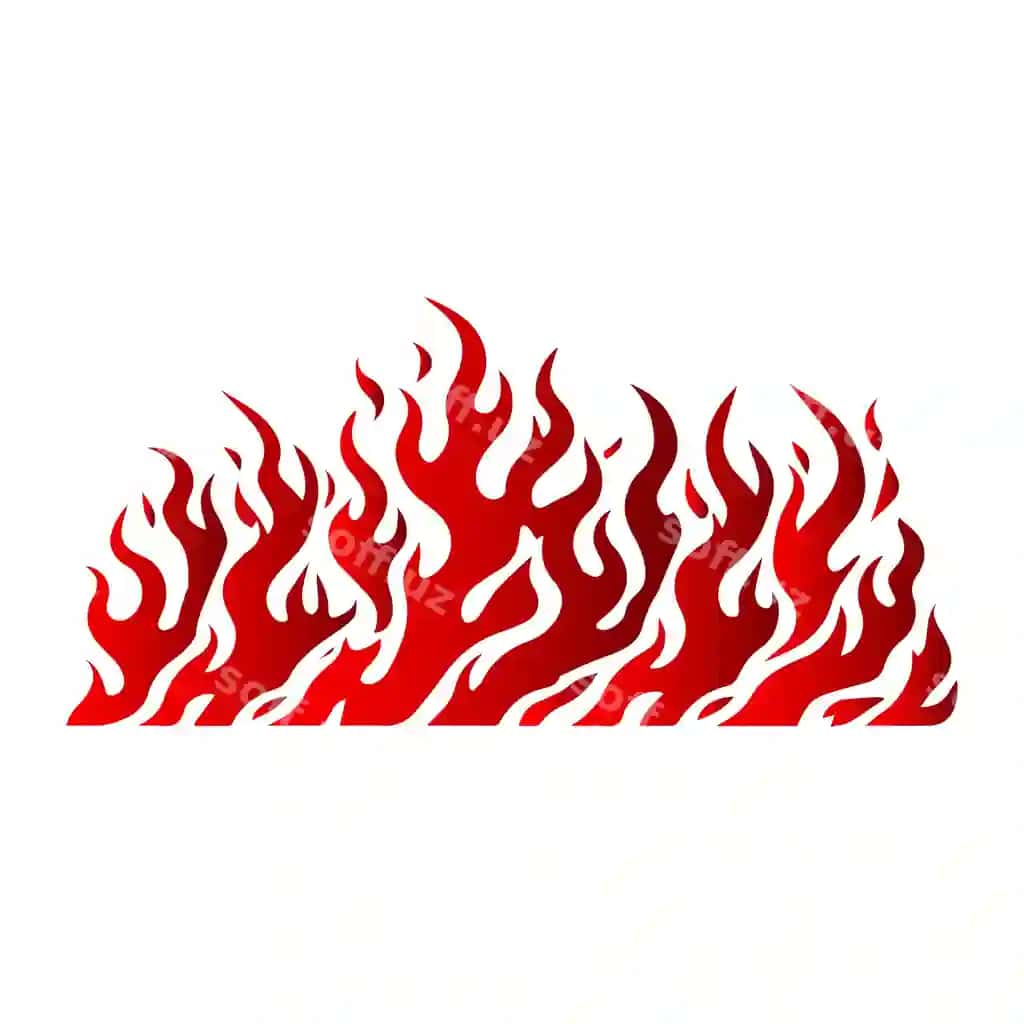 Tekis dizayn olov silueti | Flat design flame silhouette 2