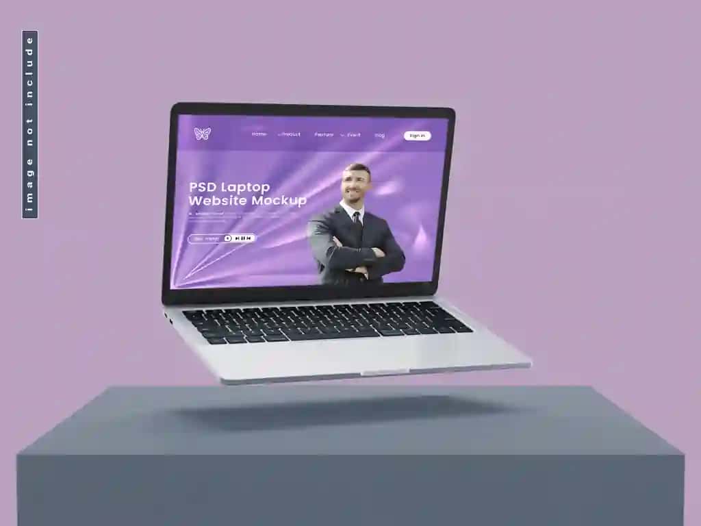 Suzuvchi noutbuk maketi | Floating laptop mockup