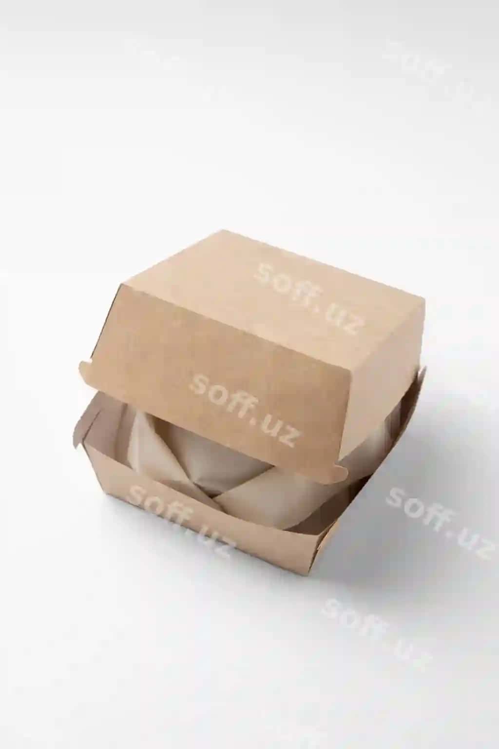Yuqori burchak burger qutisi namunasi | High angle burger box mockup