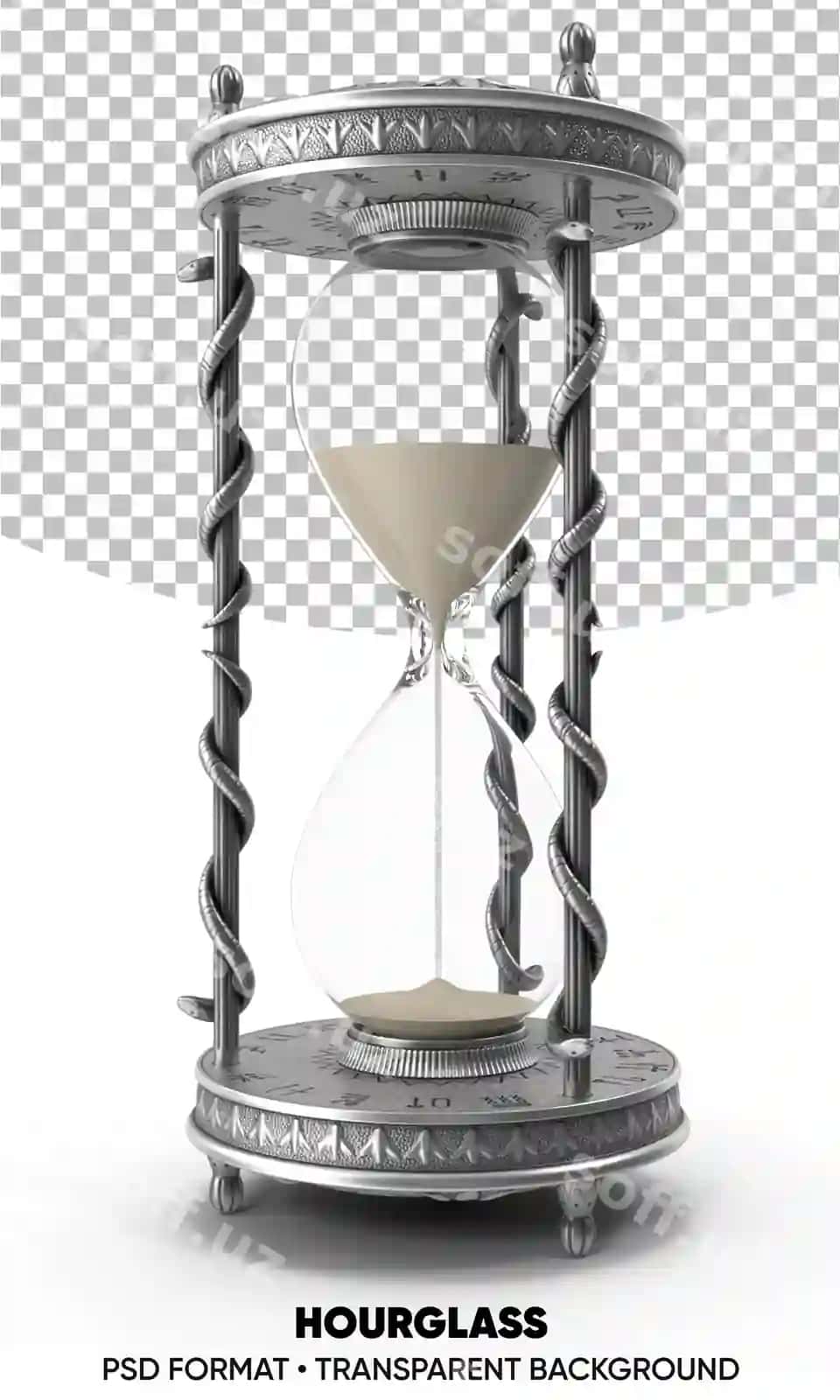 3D qum soati shaffof fon | 3d hourglass transparent background