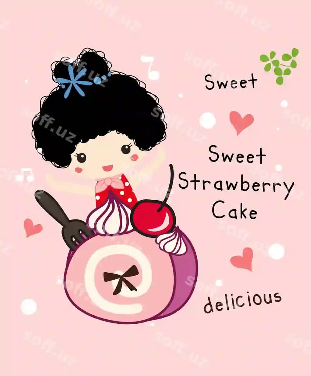 Bodom torti vektori | Strawberry cake vector