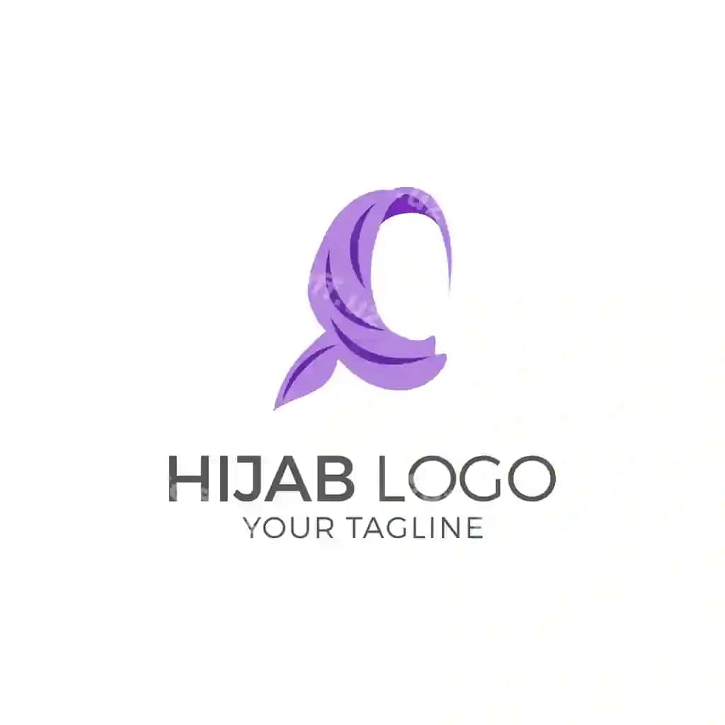 Muslim qiz bosh o'ralgan logotip dizayni vektor illustratsiyasi | Muslim female hijab logo design vector illustration