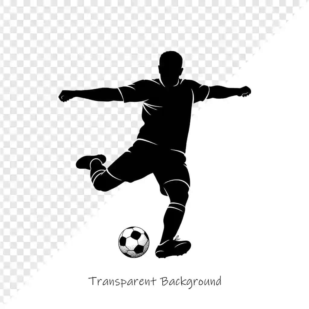 Futbolchi to'p siluetini tepmoqda | Soccer player kicking ball silhouette