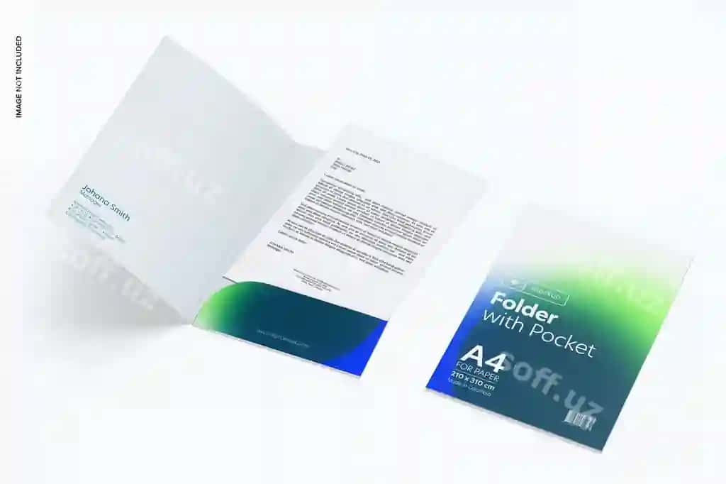 Follar pocta mockup bilan ochilgan va yopiq | Folders with pocket mockup opened closed