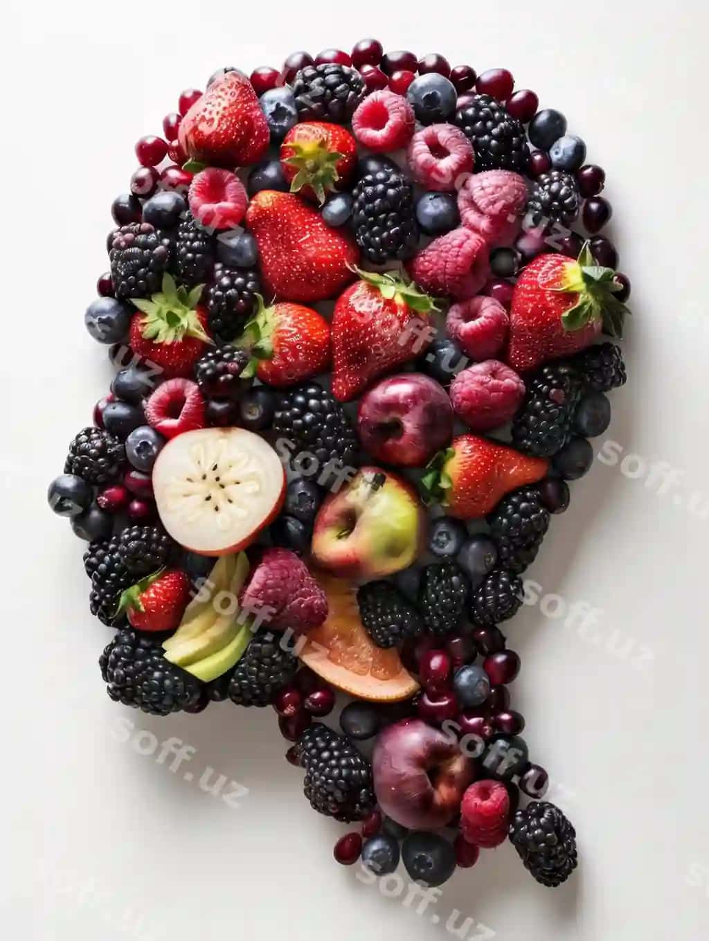 Siluet bosh to'ldirilgan boring | Silhouette head filled with berries