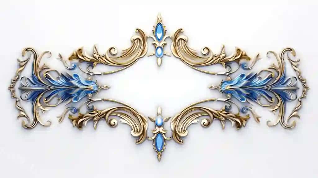 Hashamatli oltin ko'k ramka oq fon | Luxury gold blue frame white background
