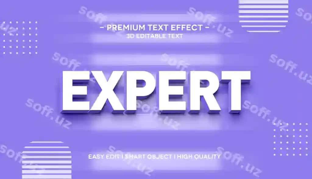 Ekspert 3d matn uslubi effekt shabloni | Expert 3d text style effect template