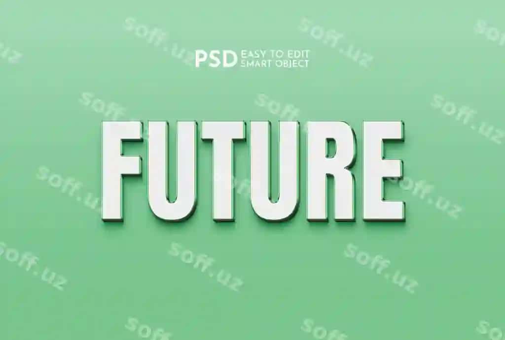 Kelajakdagi 3D tahrirlanadigan matn effekti | Future 3d editable text effect