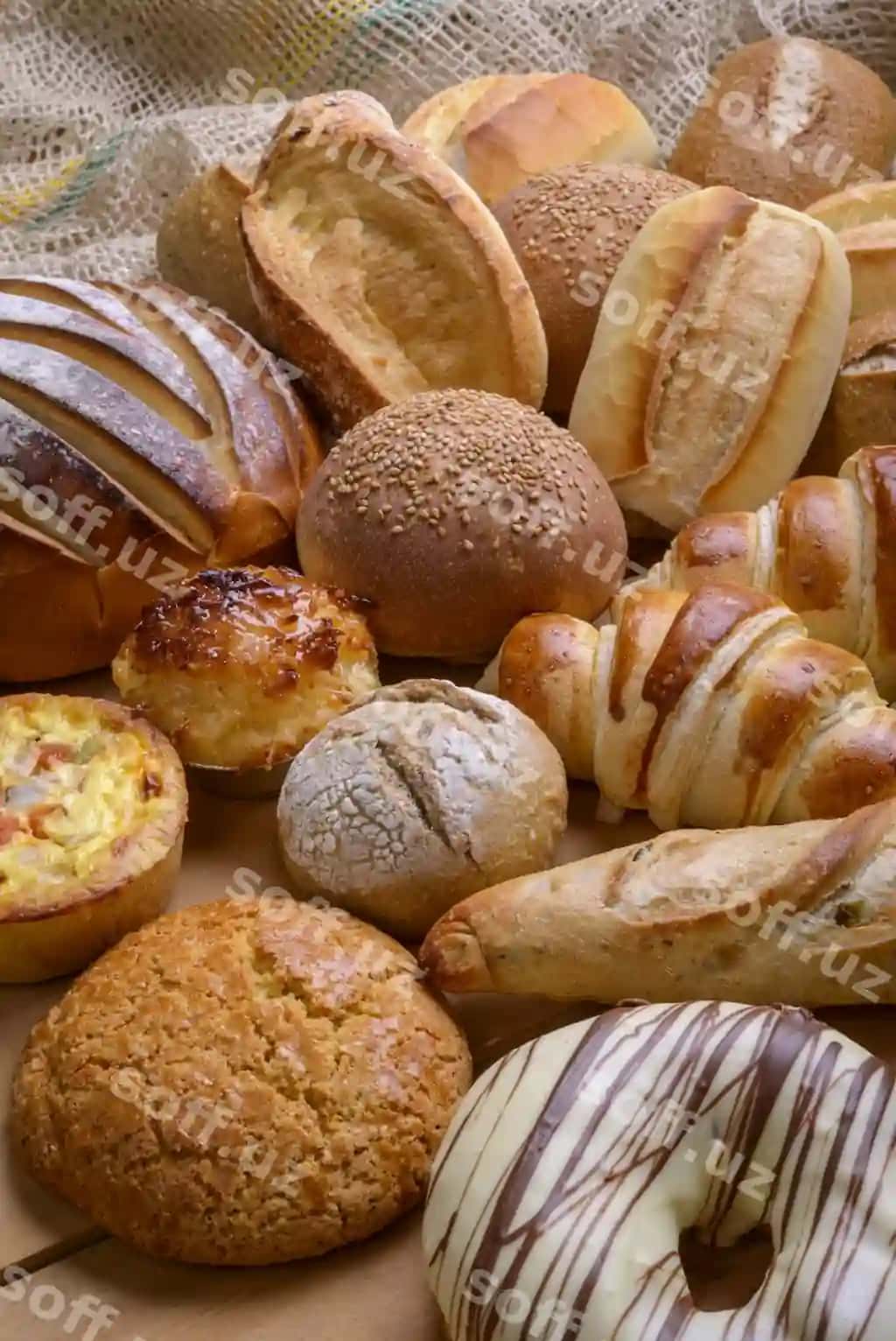 Turli xil non turlari, braziliyalik nonlar, non mahsulotlari | Breads assorted types brazilian breads bakery products